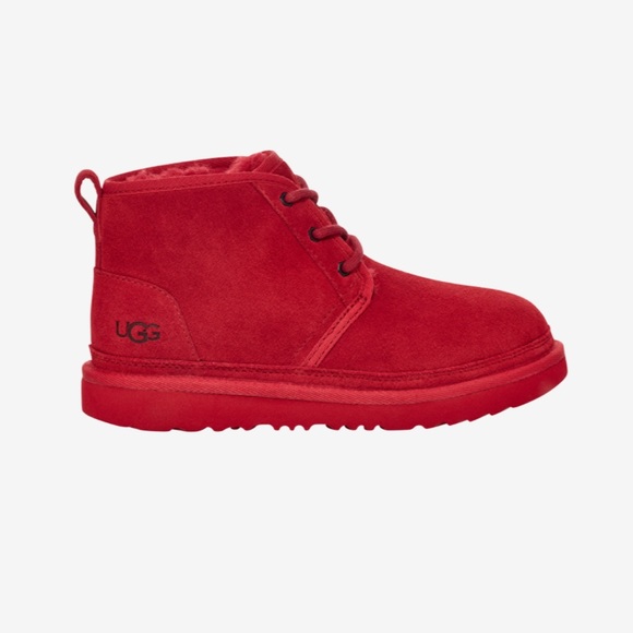 NEW w/Box UGG Kids Unisex nuemel ii Chukka Boot Samba Red Leather Suede Size 3 - Picture 5 of 16